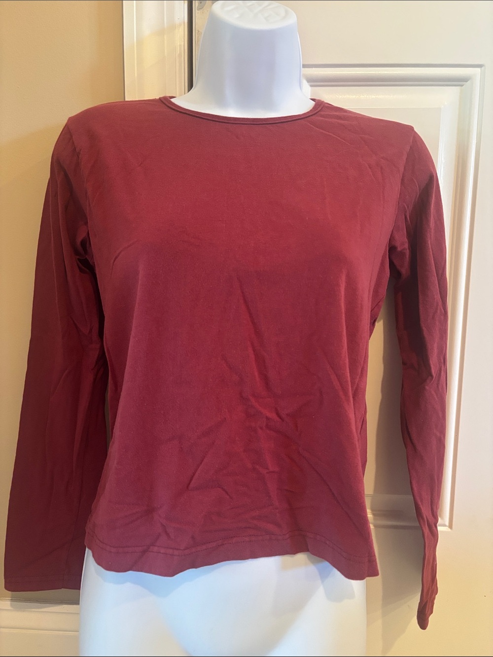 Route 66 Women's Long-Sleeve Crewneck Top - Wine